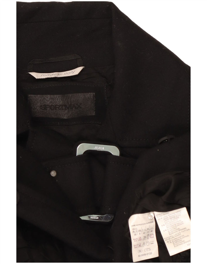 Sportmax Dame Blazer Jacket UK 10 Lille Sort Uld