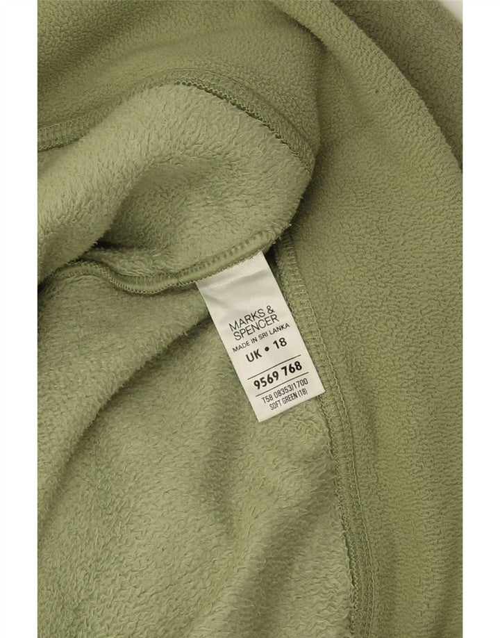 Marks & Spencer Dame Oversized Fleecejakke UK 18 XL Grøn Polyester
