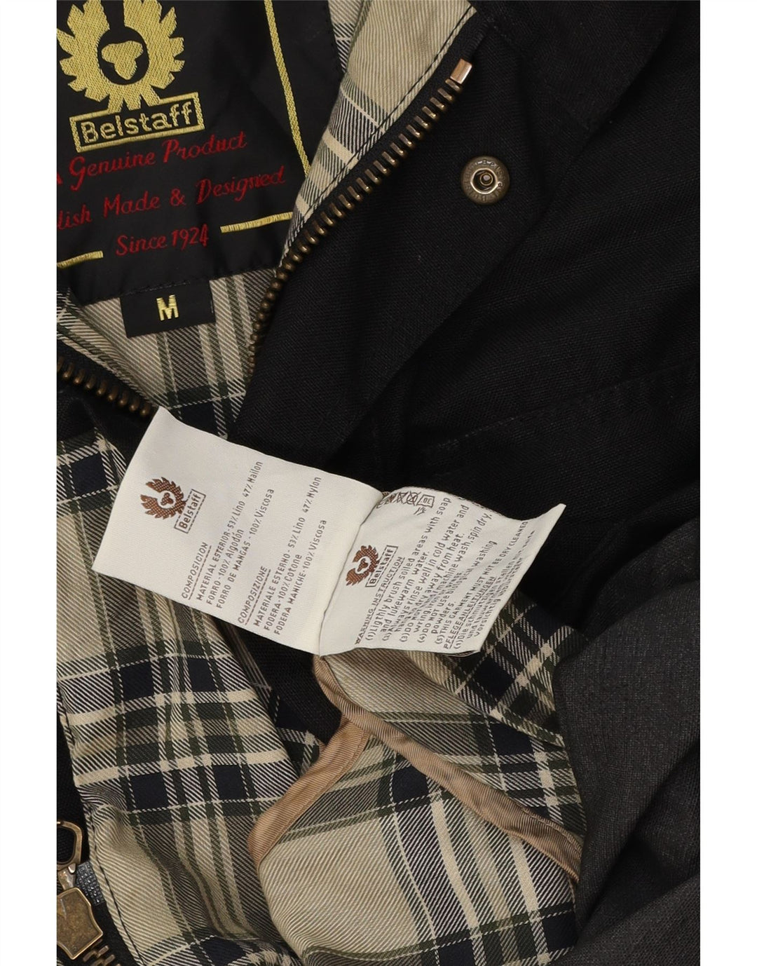 BELSTAFF Herre Utility Jacket UK 38 Medium Sort Bomuld