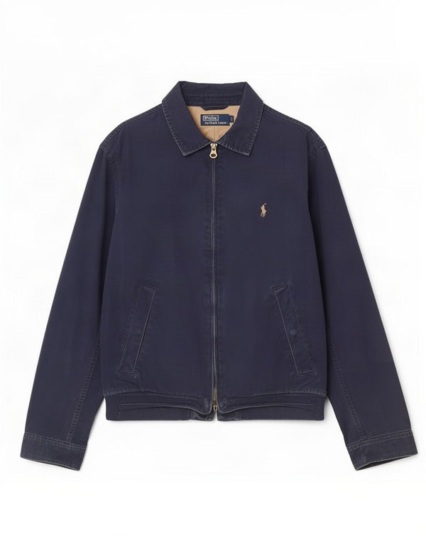 Polo Ralph Lauren Mens Bomber Jacket UK 40 Large Navy Blue Cotton
