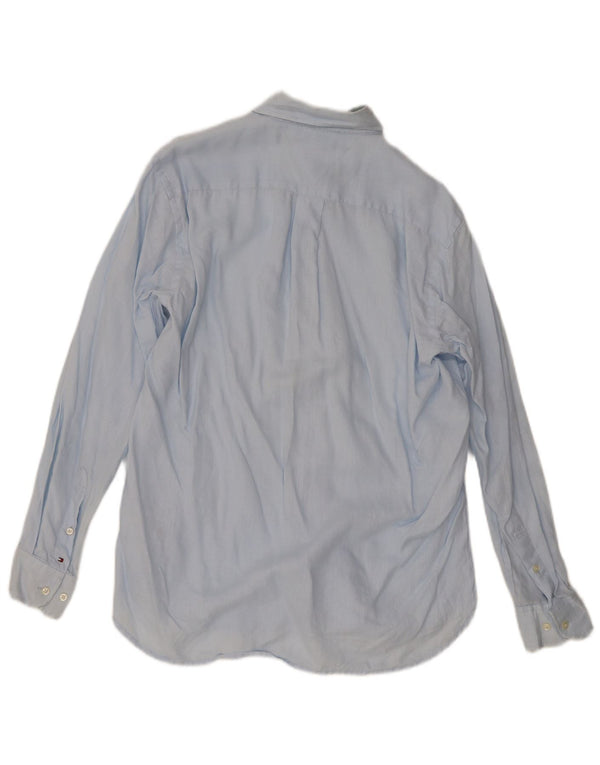 Tommy Hilfiger Mens Shirt Small Blue Linen