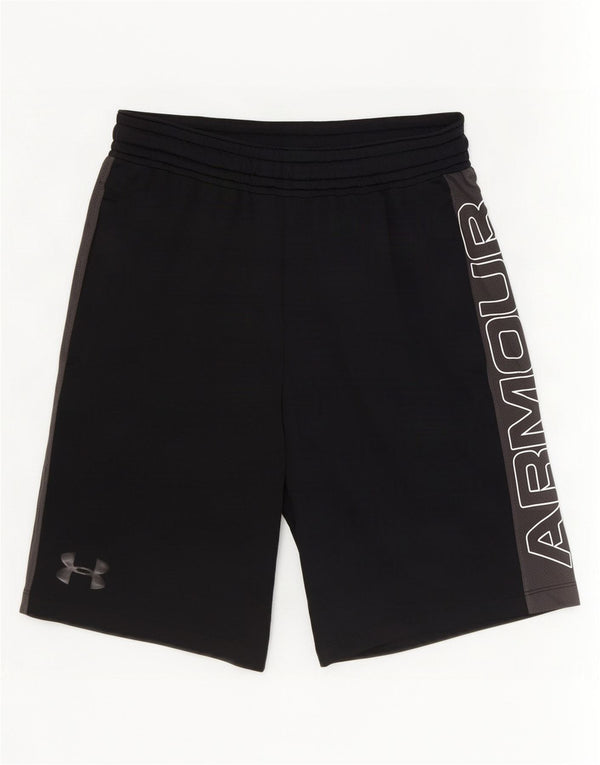 Under Armour Herre Heat Gear Graphic Sports Shorts Small Black Colourblock