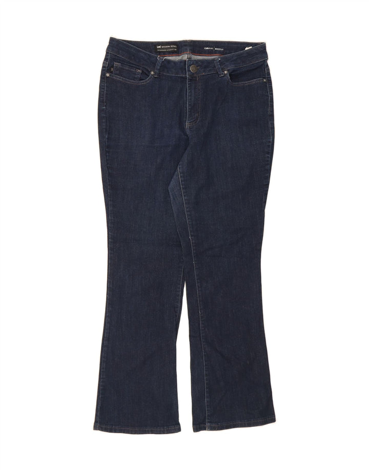 LEE Womens High Rise Bootcut Jeans US 16 2XL W34 L31 Navy Blue Vintage Lee and Second-Hand Lee from Messina Hembry 