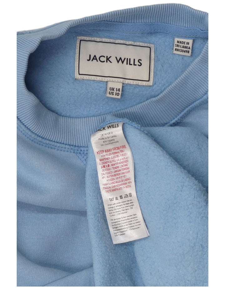 Jack Wills Dame Sweatshirt Jumper UK 14 Stor Blå Bomuld