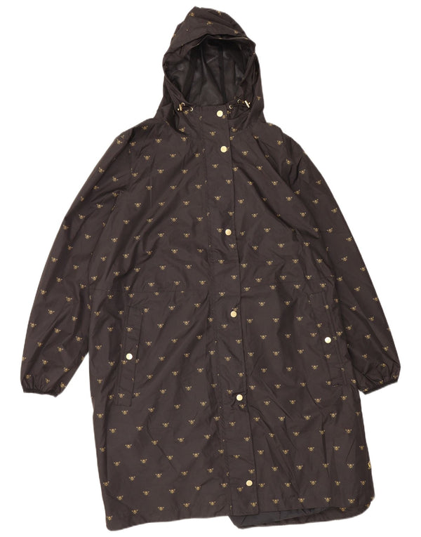 Joules Regnfrakke med hætte til kvinder UK 20 2XL Sort Polyester