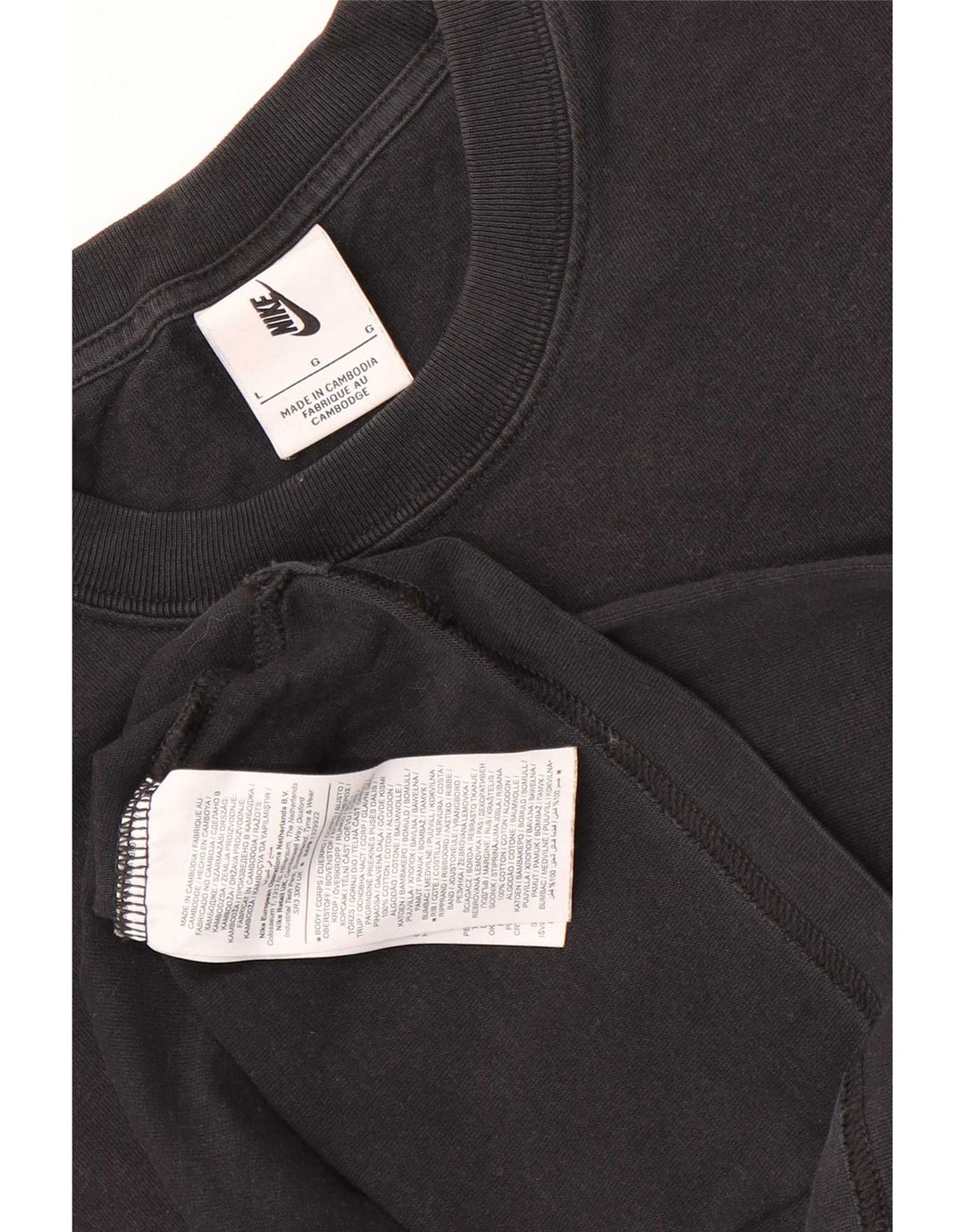 Nike T-shirt top til mænd, stor sort bomuld