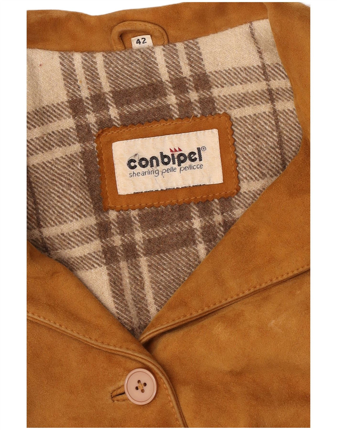 Conbipel Dame 3-knaps ruskindsblazerjakke IT 42 Medium Beige Læder