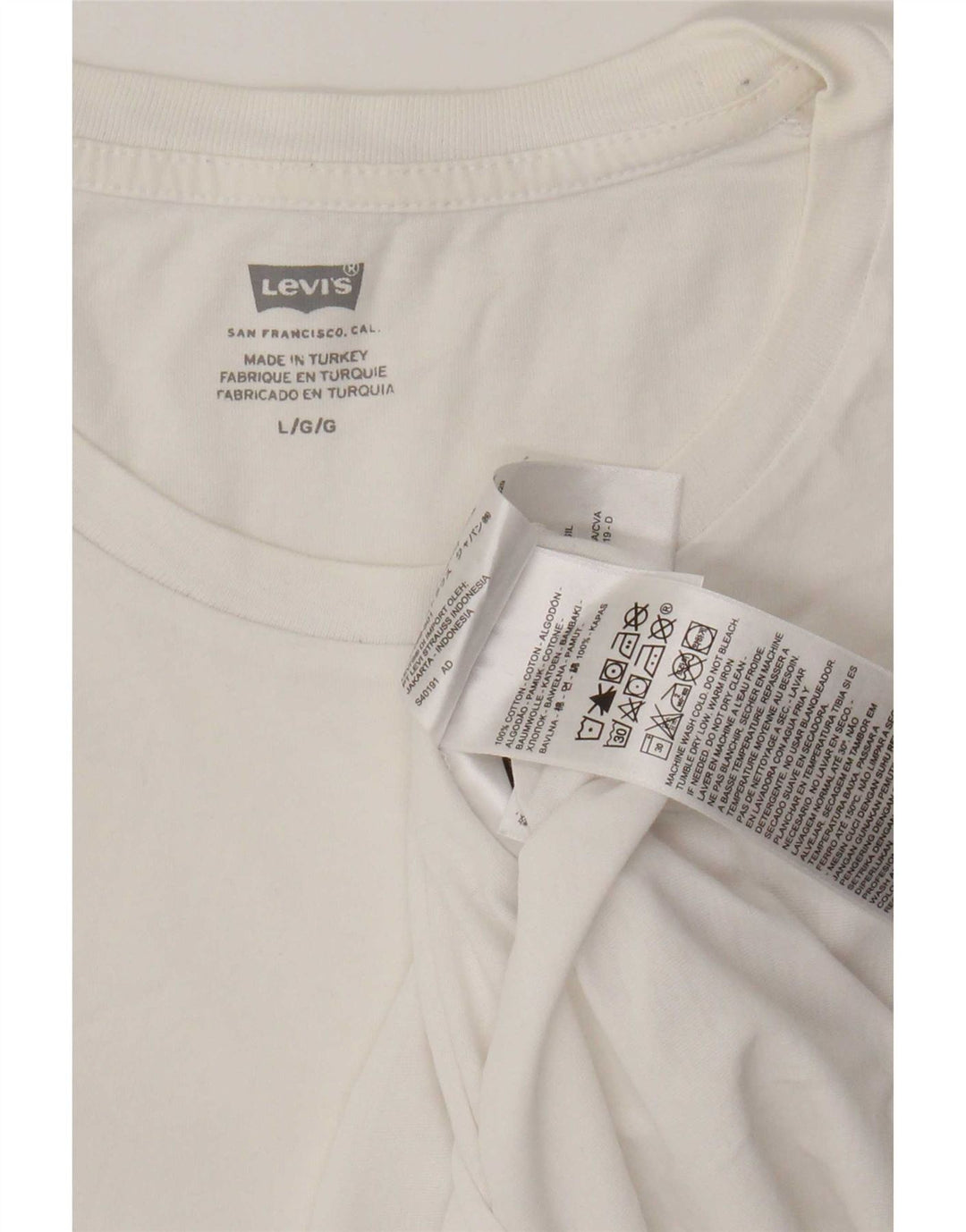 Levi's Herre grafisk T-shirt Top Stor hvid stribet bomuld