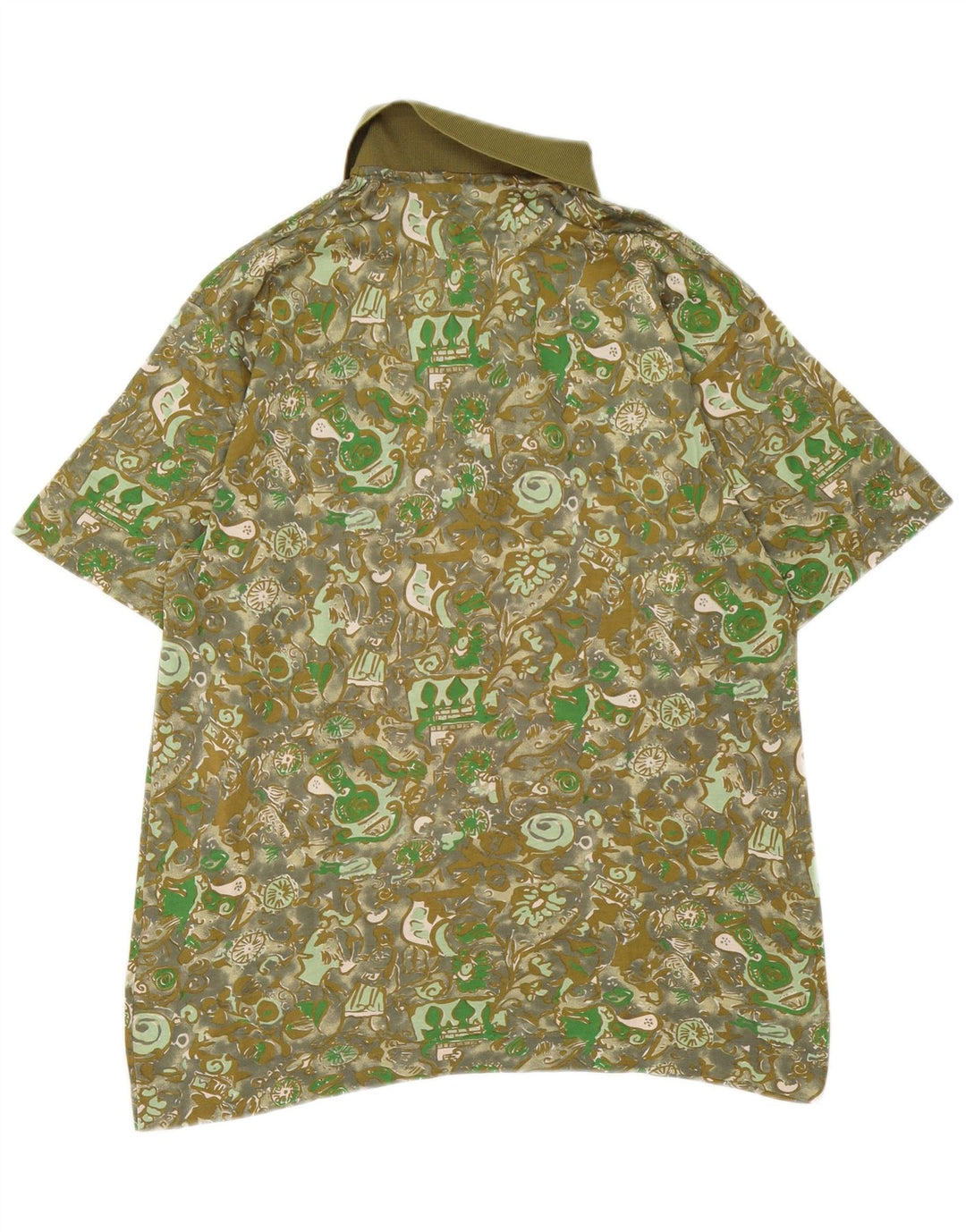 NINO MARINI Herre poloshirt Medium Khaki Paisley Bomuld