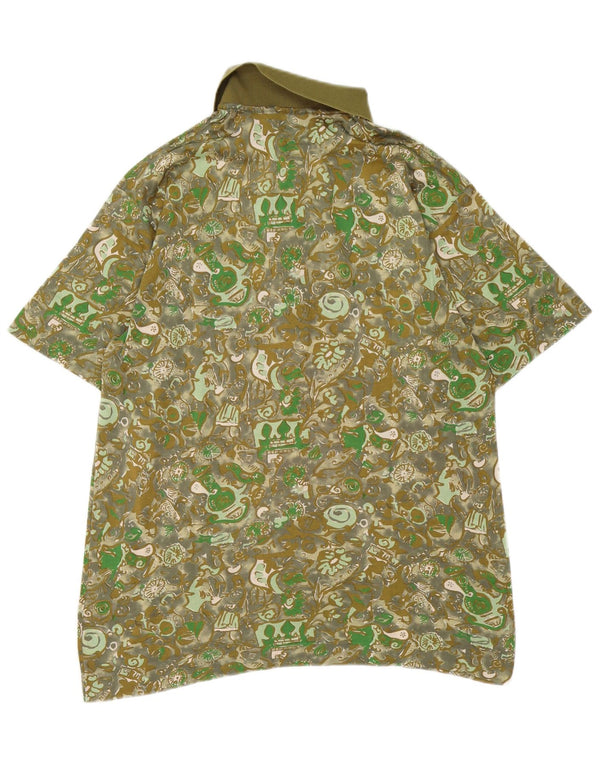 NINO MARINI Herre poloshirt Medium Khaki Paisley Bomuld