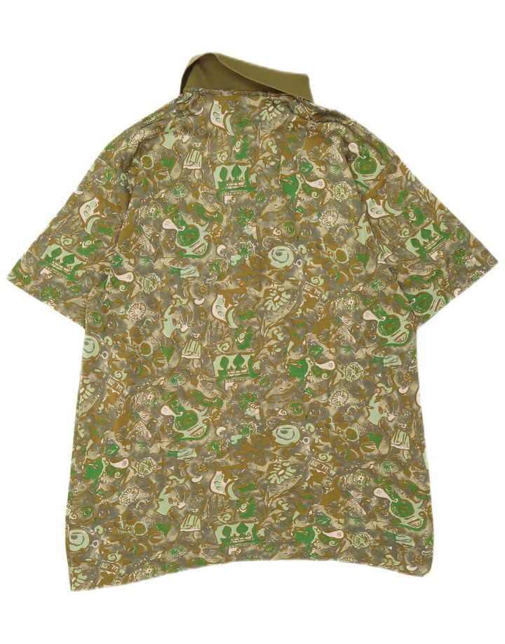 NINO MARINI Herre poloshirt Medium Khaki Paisley Bomuld