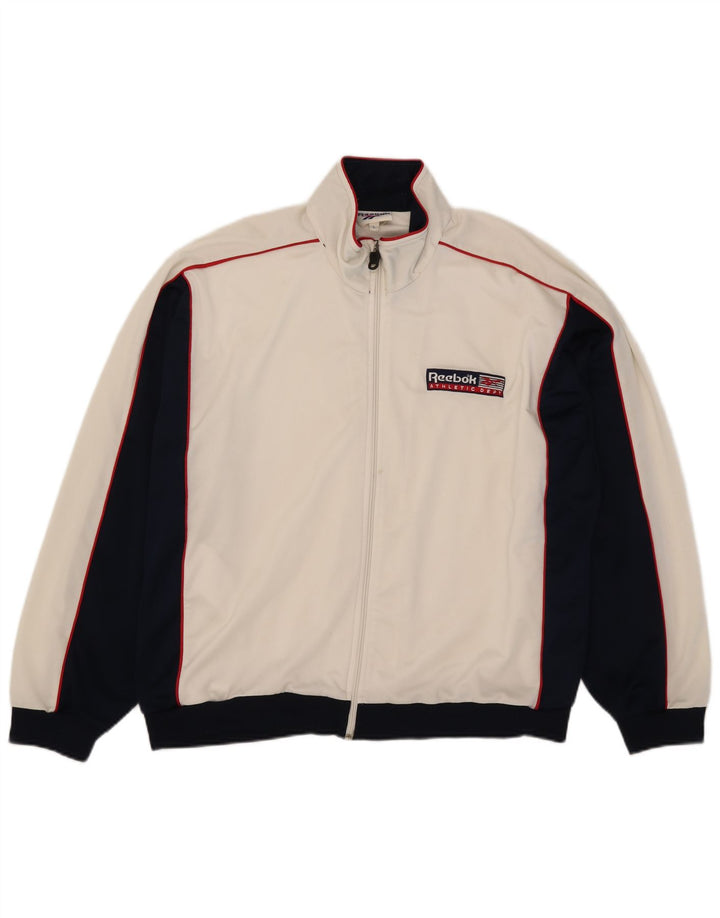 Reebok Træningsdragt til mænd Topjakke Stor hvid Colourblock Polyester