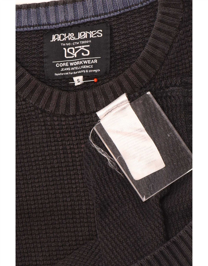 Jack & Jones Herre sweater med rund hals, lille sort bomuld