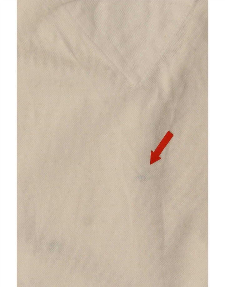 Tommy Hilfiger Dame Polo Shirt UK 12 Medium White Bomuld