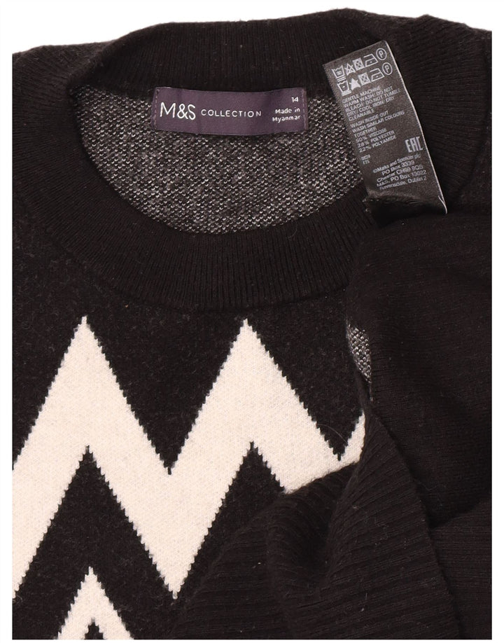 Marks & Spencer Dame sweater med rund hals DK 14 Medium Sort