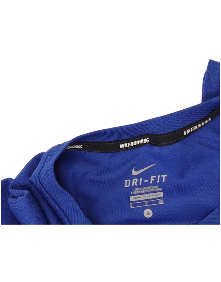 NIKE Herre Dri Fit Top Langærmet Lille Blå Polyester