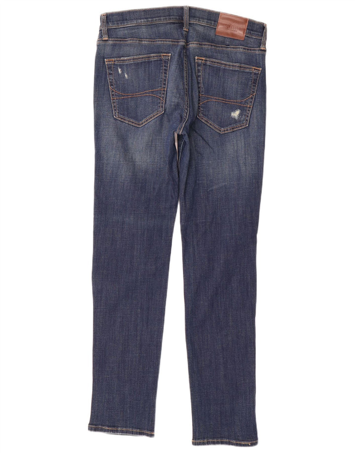 HOLLISTER Distressed Slim Jeans til mænd W33 L32 Blå bomuld