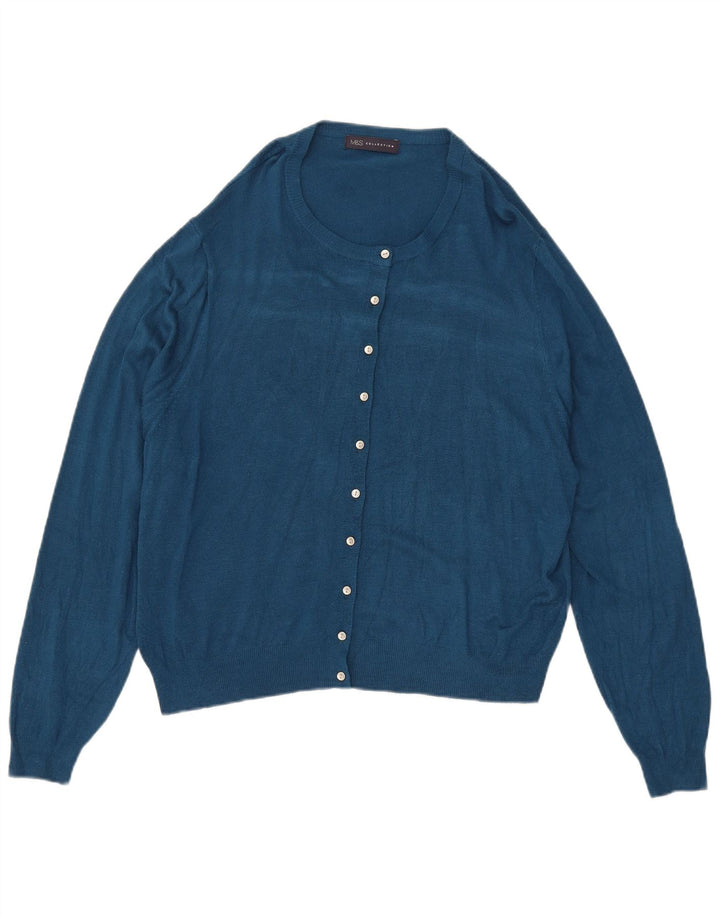 Marks & Spencer Dame Cardigan Sweater UK 18 XL Blå