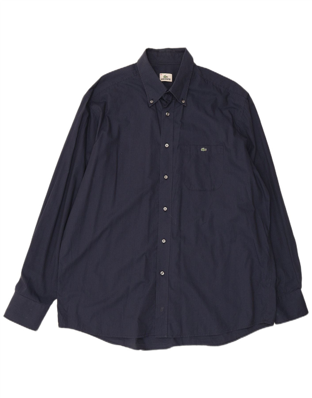 LACOSTE Herreskjorte str. 45 XL Marineblå ternet bomuld