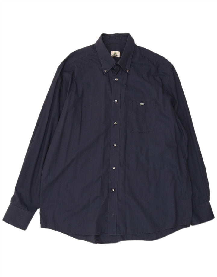 LACOSTE Herreskjorte str. 45 XL Marineblå ternet bomuld