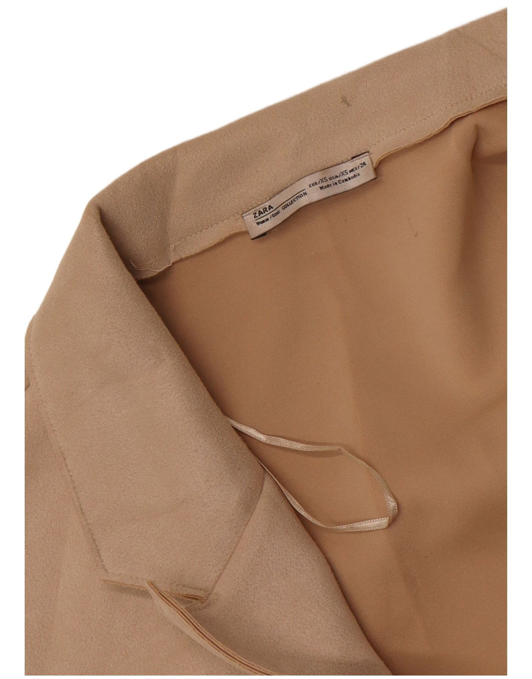 Zara Womens Open Oversized Blazer Jacket UK 6 XS Beige