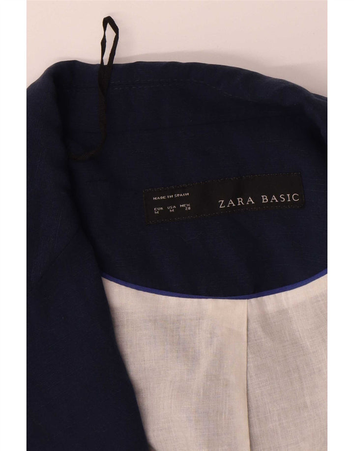 Zara Dame 3/4 ærmet åben blazerjakke UK 14 Medium Navy Blue