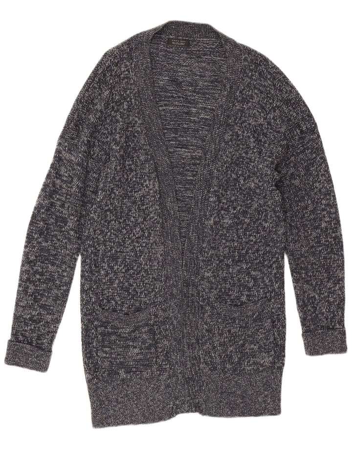 Zara Herre Cardigan Sweater Lille grå Flecked Bomuld