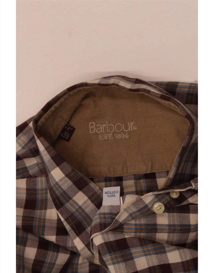 Barbour Herre Flanelskjorte Stor brun ternet bomuld