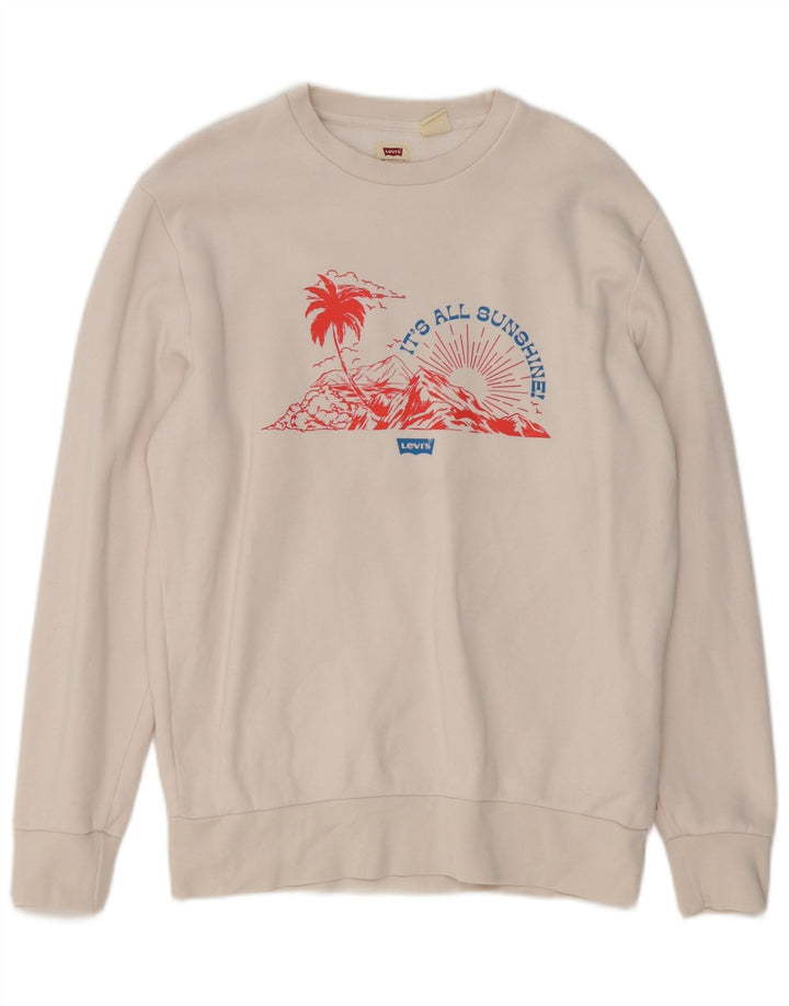 Levi's Herre Standard Graphic Sweatshirt Jumper Lille hvid Bomuld