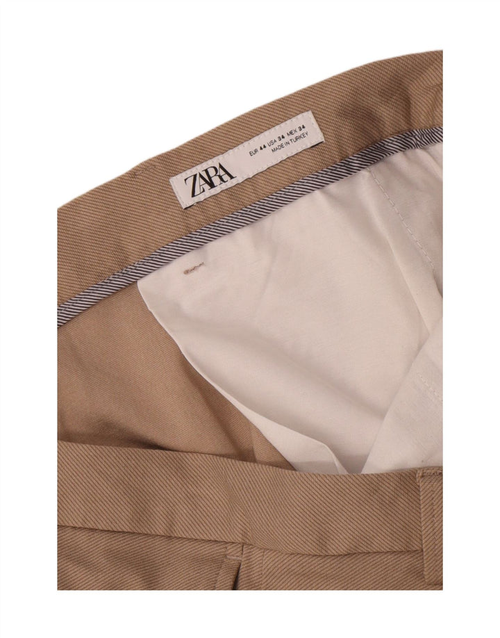 Zara Herre Chino Shorts EU 44 Large W34 Beige Viscose