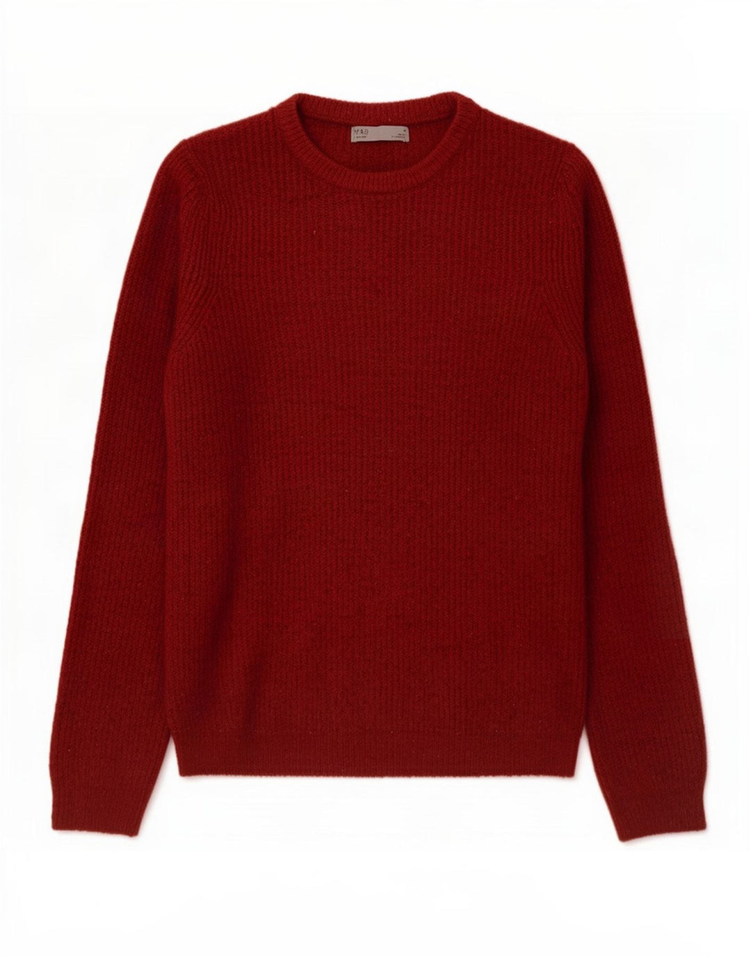 Marks & Spencer Herretrøjetrøje med rund hals Medium Burgund akryl