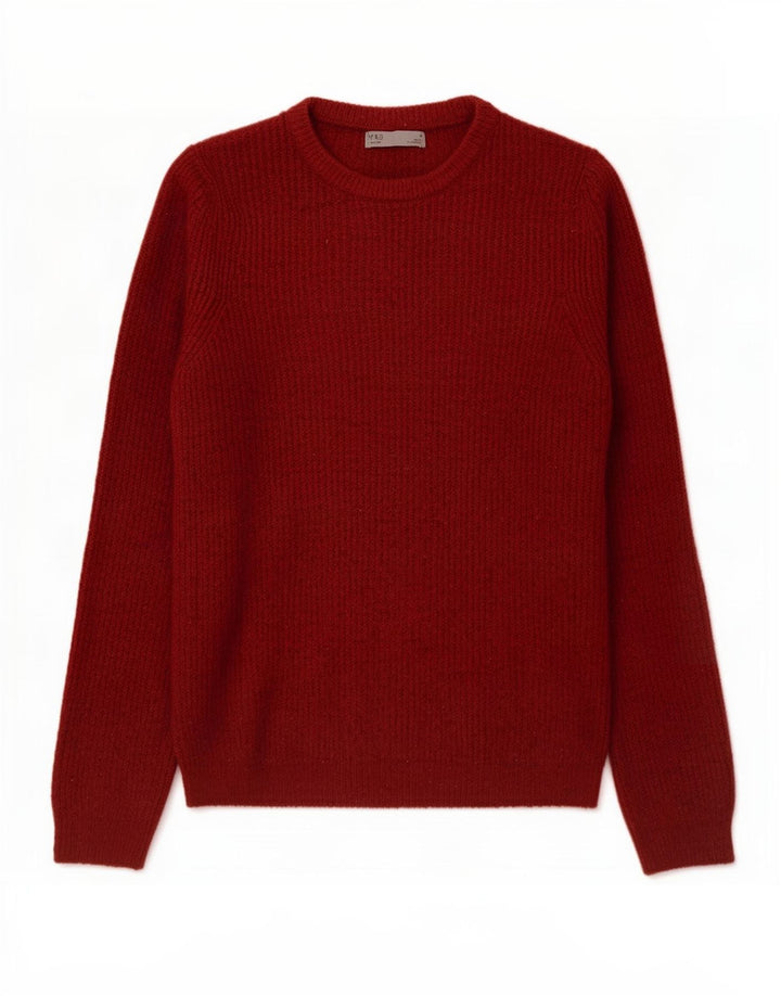 Marks & Spencer Herretrøjetrøje med rund hals Medium Burgund akryl