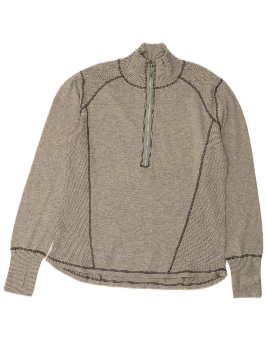 EDDIE BAUER Sweater med lynlås til kvinder UK 18 XL Grå polyester