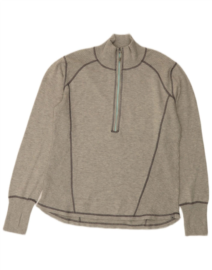 EDDIE BAUER Sweater med lynlås til kvinder UK 18 XL Grå polyester