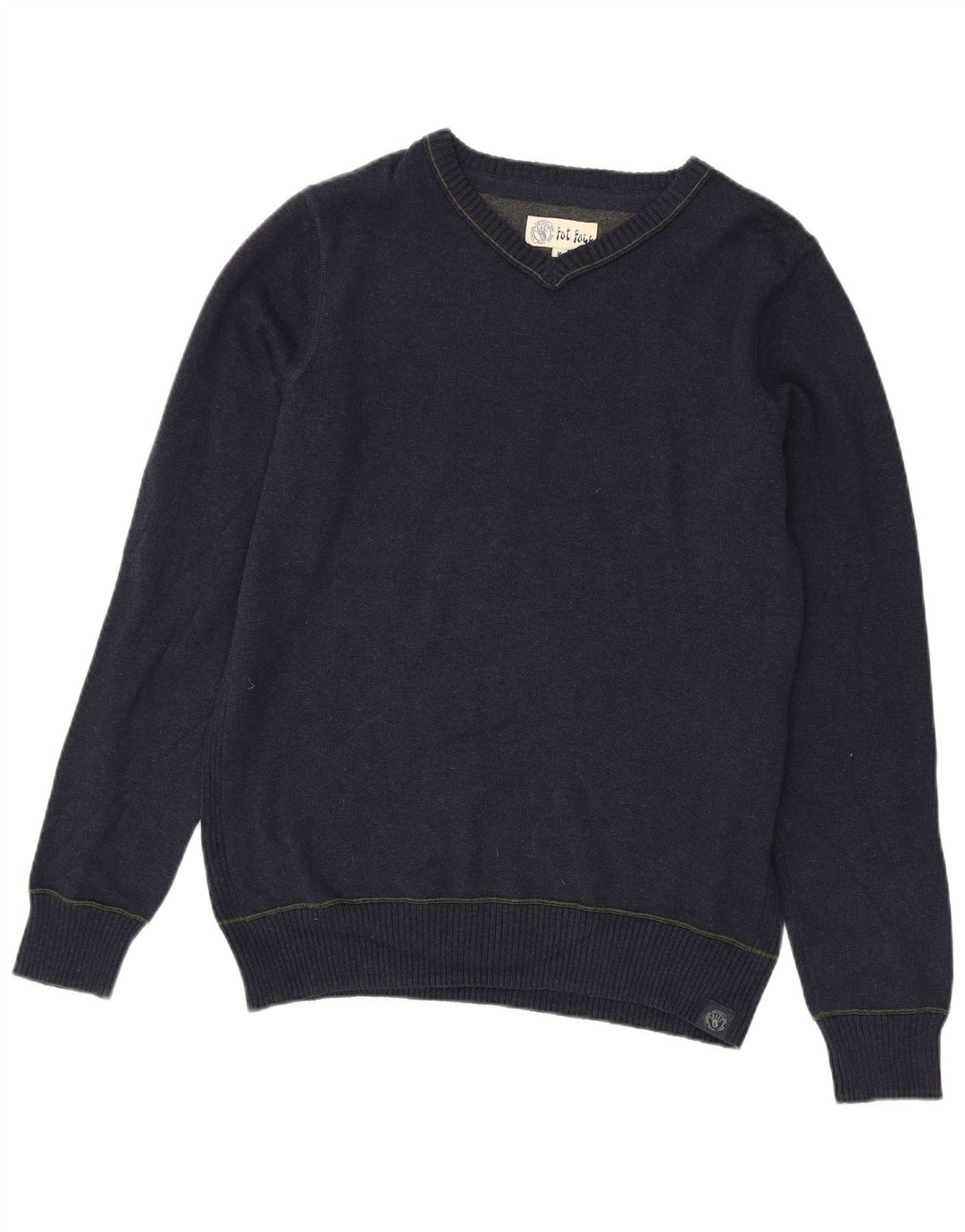 Fat Face Herre V-hals sweater Medium Marineblå Bomuld