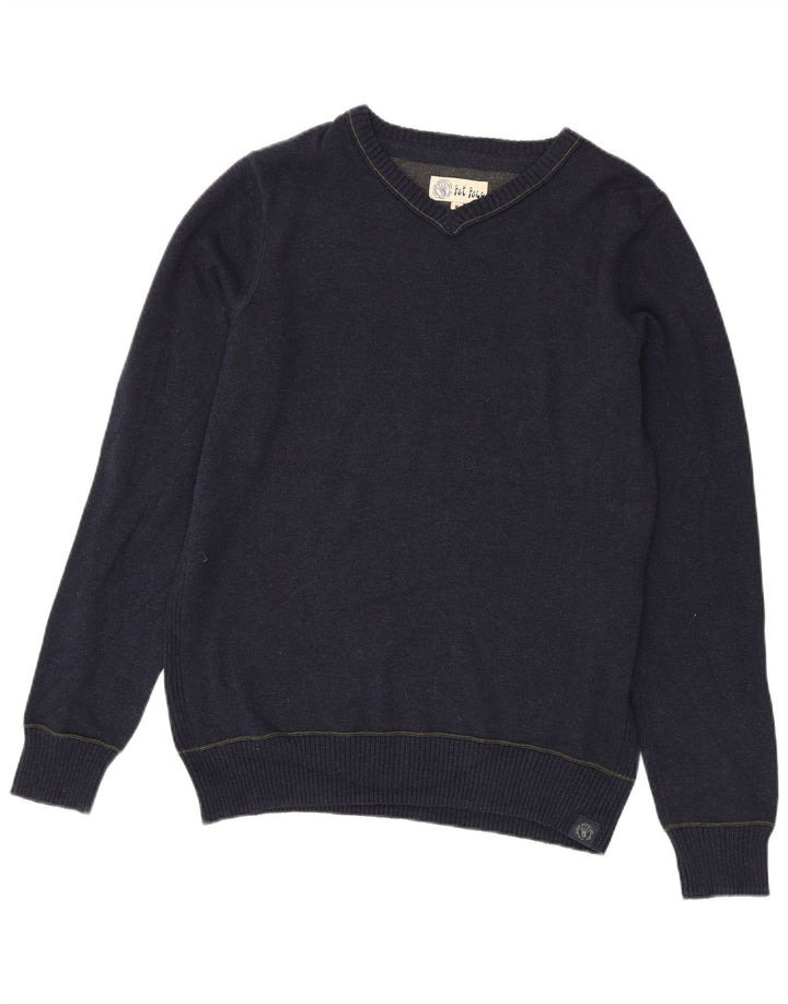 Fat Face Herre V-hals sweater Medium Marineblå Bomuld