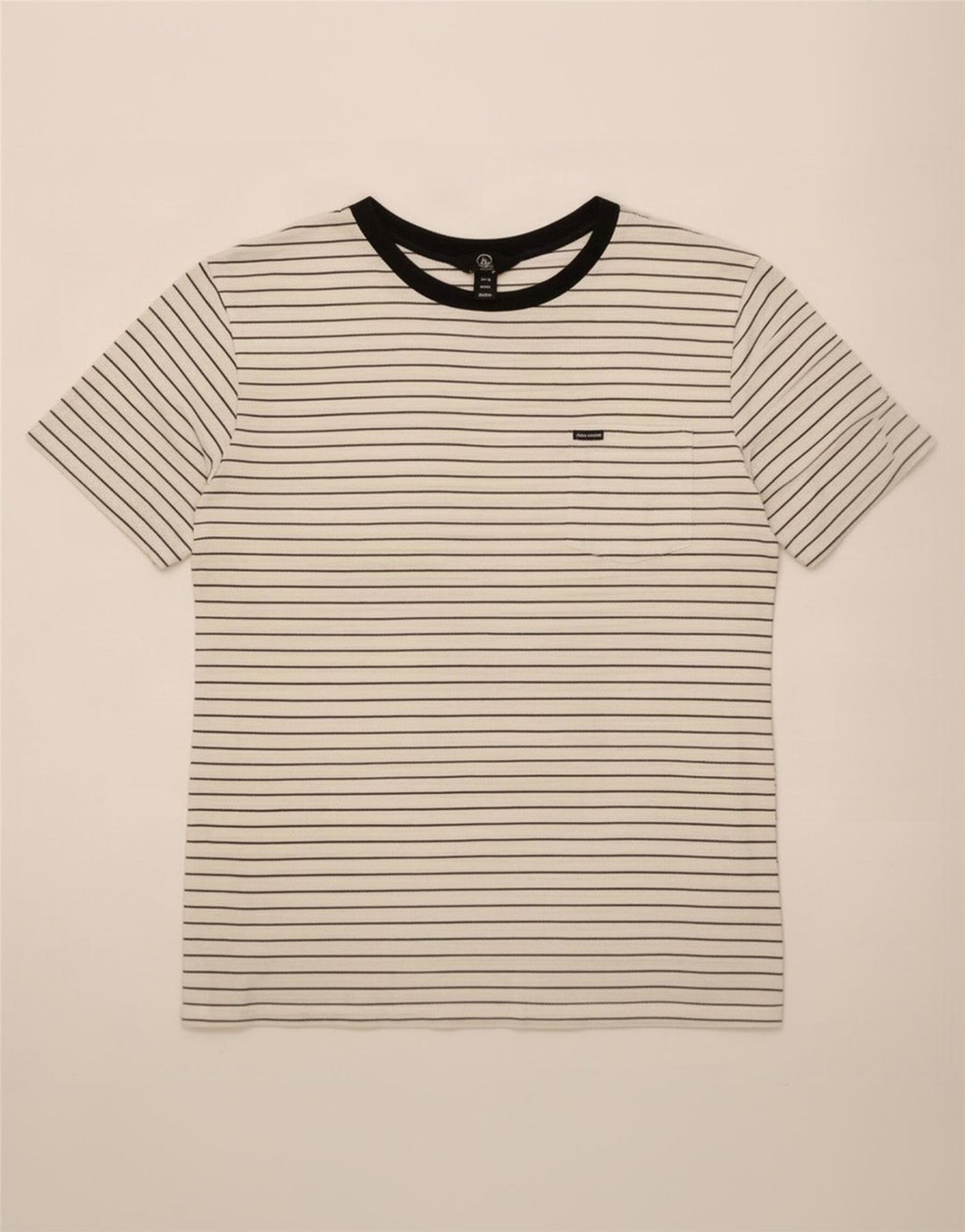 Volcom Herre T-Shirt Top Medium Hvid Stribet Bomuld