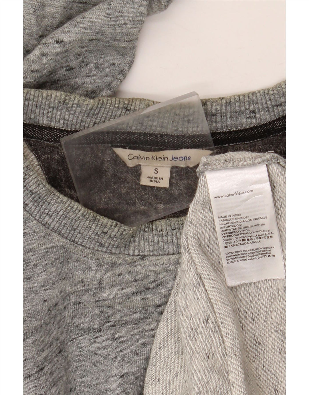 CALVIN KLEIN JEANS Grafisk sweatshirt til mænd, lille grå flækket