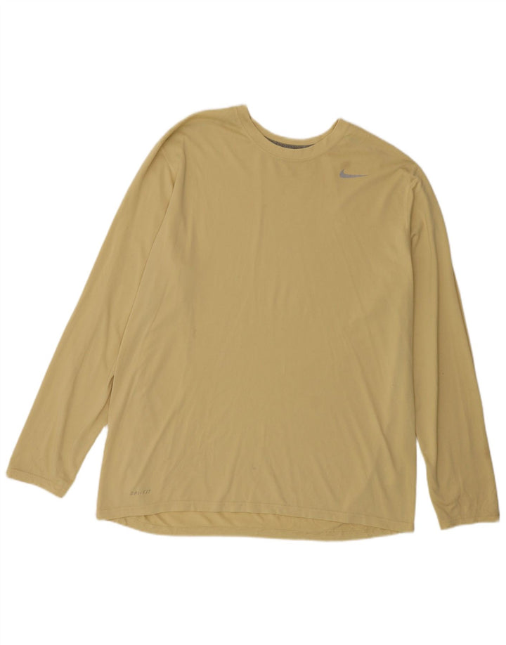 Nike Herre Dri Fit Top Langærmet XL Gul Polyester