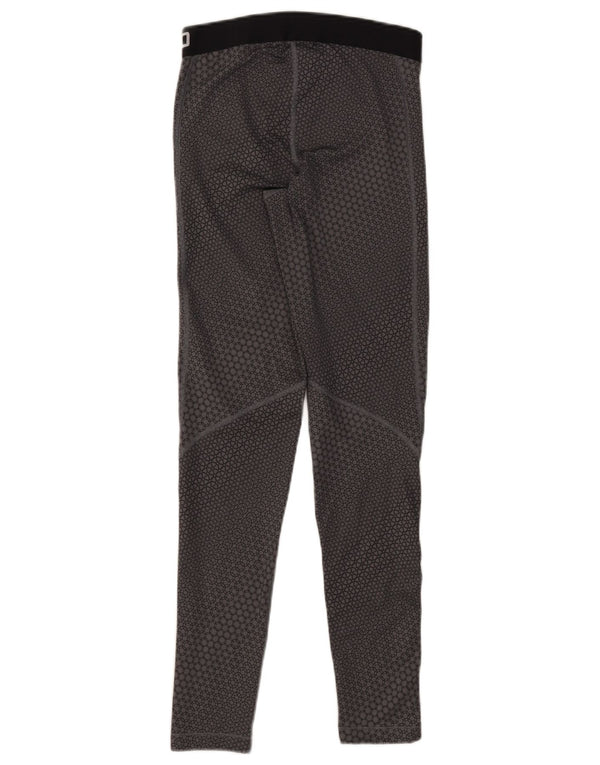 Nike Dame Dri Fit Grafiske Leggings UK 12 Medium Grey Geometrisk Polyester