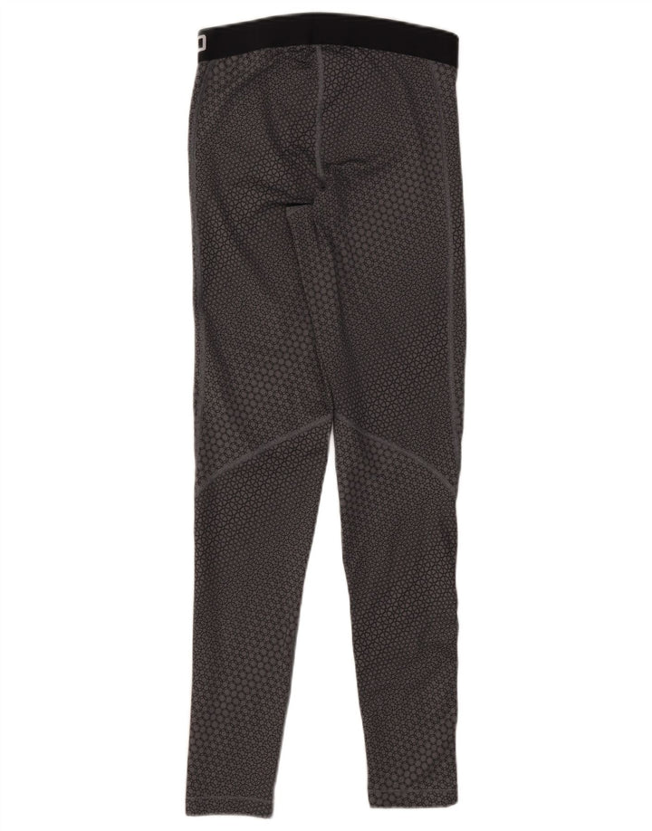 Nike Dame Dri Fit Grafiske Leggings UK 12 Medium Grey Geometrisk Polyester