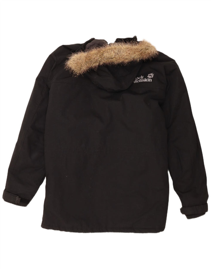 Jack Wolfskin Herre Hooded Parka Jacket UK 44 2XL Sort Polyester