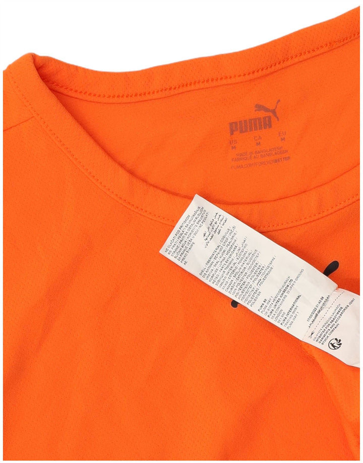PUMA Herre T-shirt Top Medium Orange Colourblock Polyester