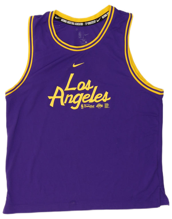 Nike Herre Los Angeles Lakers Grafisk Vest Top XL Lilla Polyester