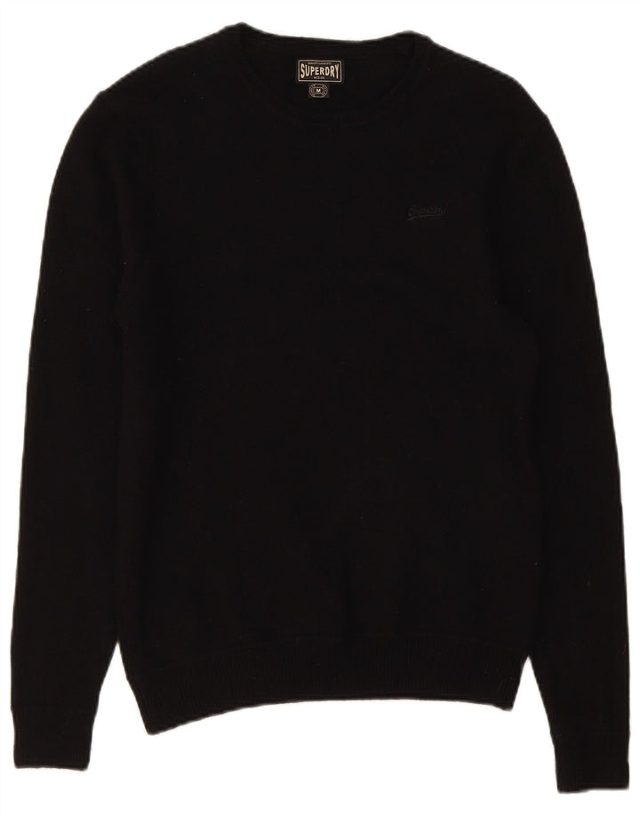 Superdry Herre Boat Neck Jumper Sweater Medium Sort Uld