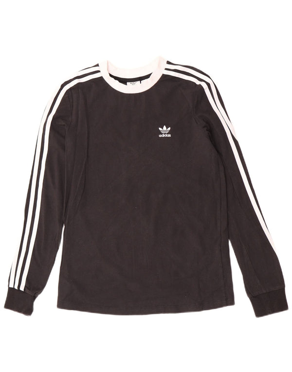 Adidas Dame Top Langærmet UK 8 Small Black Colourblock Bomuld