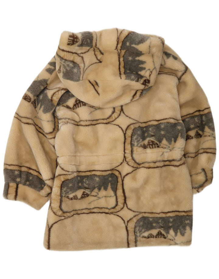 Verde Piu Dame Oversized Hætteovertræk IT 42 Medium Beige Geometrisk