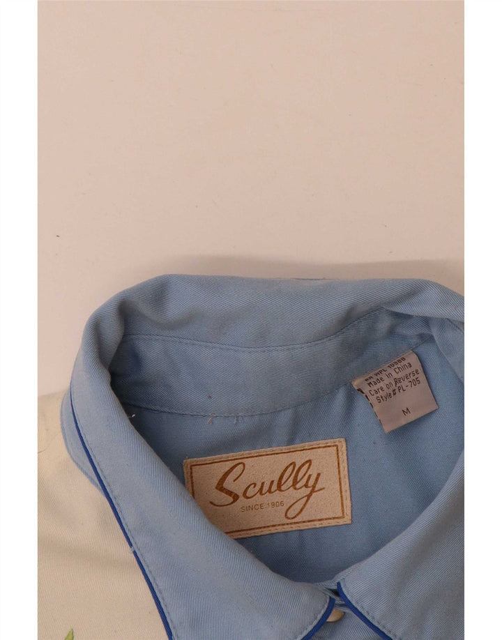 Scully Dameskjorte UK 14 Medium Blue Colourblock Rayon