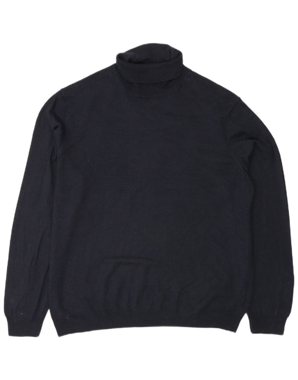 Marks & Spencer Herre rullehals sweater 2XL marineblå akryl