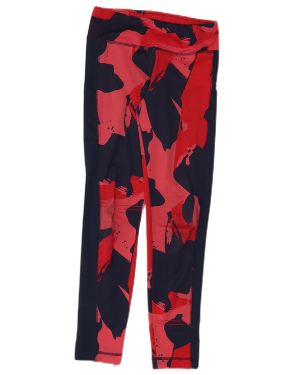 Adidas Girls Aeroready Leggings 9-10 Years  Navy Blue Tie Dye Polyester